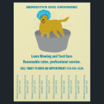 Dog Grooming Business Dog Groomers Tear Off Strips Flyer<br><div class="desc">Promote your dog grooming business with this flyer featuring tear off strips with your business name and phone number. With it's cute illustration of a dog wearing a shower blue shower cap in a metal wash tub this marketing flyer is perfect for dog groomers. Attract some new customers with this...</div>