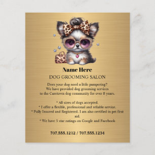 Dog grooming business personalised flyer