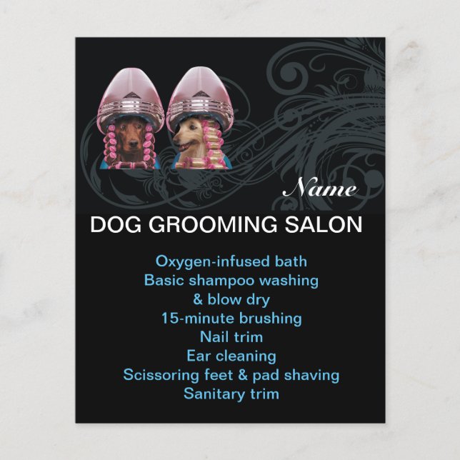 Dog grooming business personalised flyer (Front)