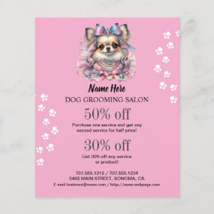Dog grooming business personalised flyer