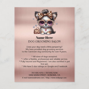 Dog grooming business personalised flyer