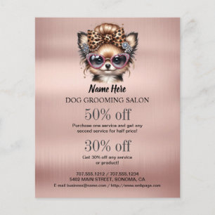 Dog grooming business personalised flyer