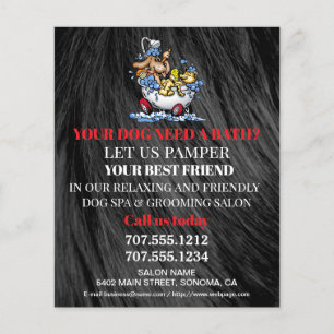 Dog grooming business personalised flyer