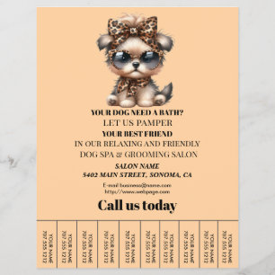 Dog grooming business personalised flyer
