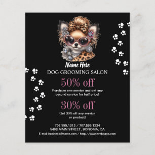 Dog grooming business personalised flyer