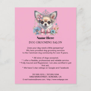 Dog grooming business personalised flyer