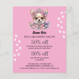 Dog grooming business personalised flyer