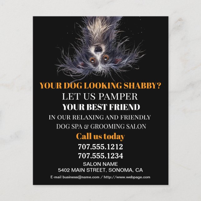 Dog grooming business personalised flyer (Front)