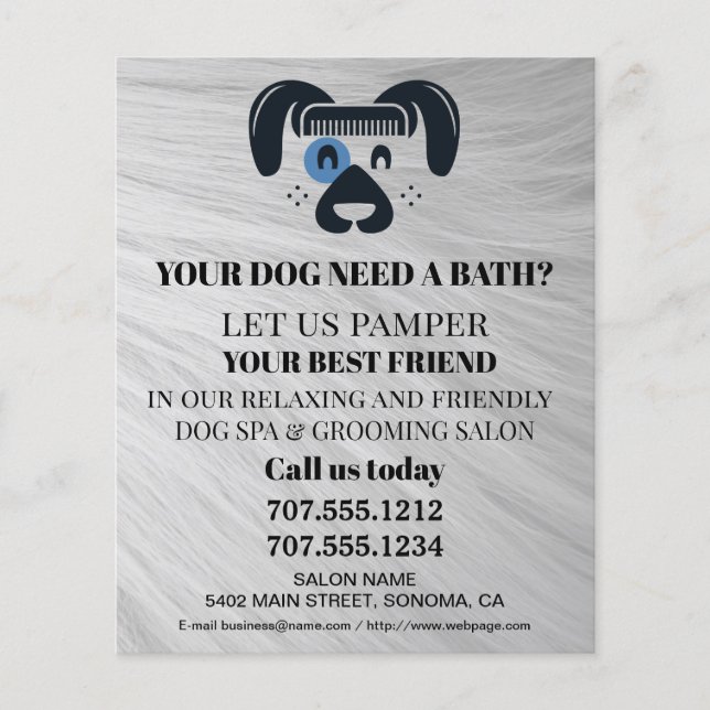 Dog grooming business personalised flyer (Front)