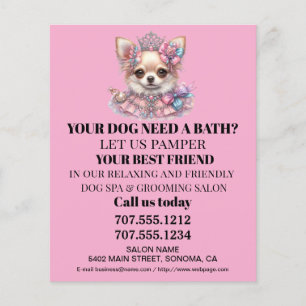 Dog grooming business personalised flyer