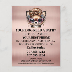 Dog grooming business personalised flyer