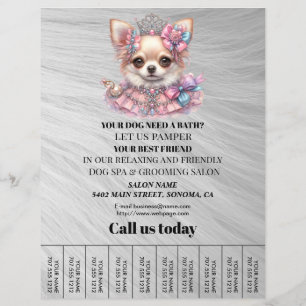 Dog grooming business personalised flyer