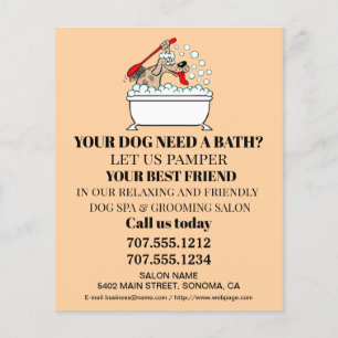 Dog grooming business personalised flyer