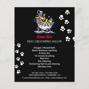 Dog grooming business personalised flyer