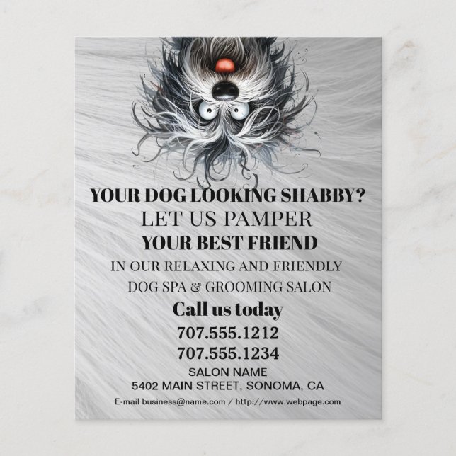 Dog grooming business personalised flyer (Front)