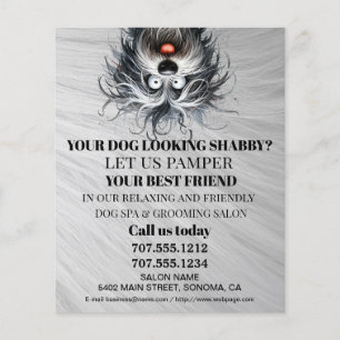 Dog grooming business personalised flyer