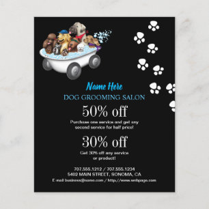 Dog grooming business personalised flyer