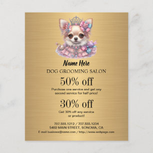 Dog grooming business personalised flyer