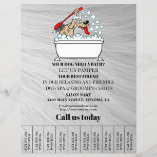 Dog grooming business personalised flyer