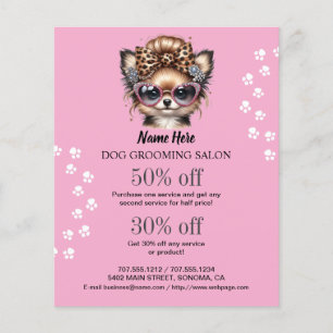 Dog grooming business personalised flyer
