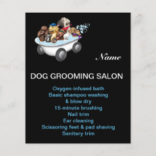 Dog grooming business personalised flyer