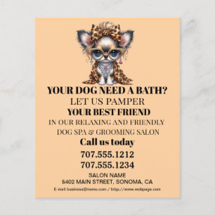 Dog grooming business personalised flyer