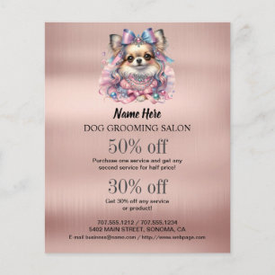 Dog grooming business personalised flyer