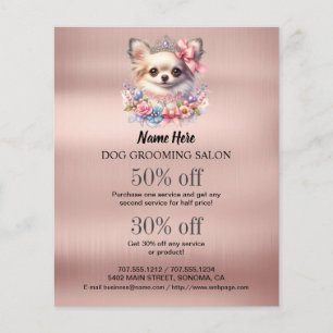 Dog grooming business personalised flyer