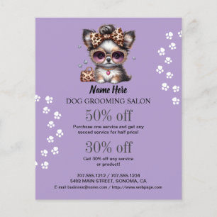 Dog grooming business personalised flyer