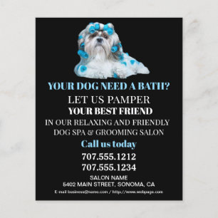 Dog grooming business personalised flyer
