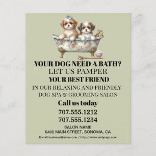 Dog grooming business personalised flyer