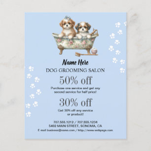 Dog grooming business personalised flyer