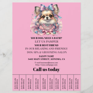 Dog grooming business personalised flyer