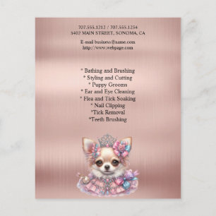 Dog grooming business personalised flyer