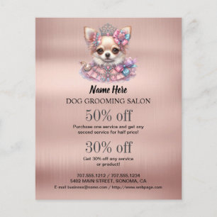 Dog grooming business personalised flyer
