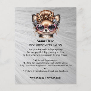Dog grooming business personalised flyer