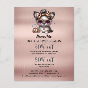 Dog grooming business personalised flyer