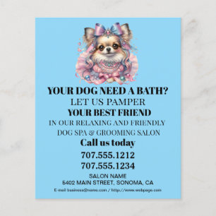 Dog grooming business personalised flyer