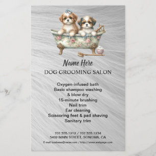 Dog grooming business personalised flyer