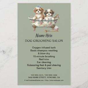 Dog grooming business personalised flyer