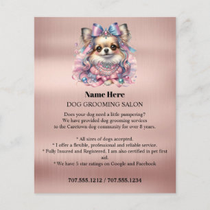 Dog grooming business personalised flyer