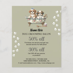 Dog grooming business personalised flyer