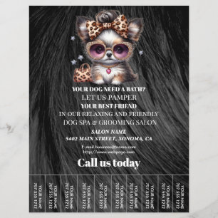 Dog grooming business personalised flyer