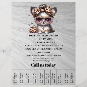 Dog grooming business personalised flyer