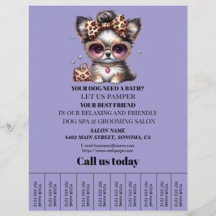 Dog grooming business personalised flyer