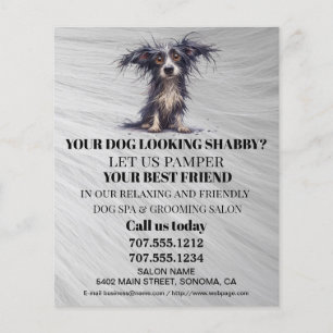 Dog grooming business personalised flyer