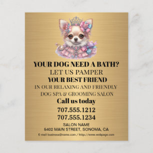Dog grooming business personalised flyer