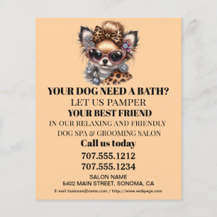 Dog grooming business personalised flyer