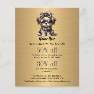Dog grooming business personalised flyer