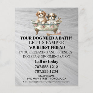 Dog grooming business personalised flyer